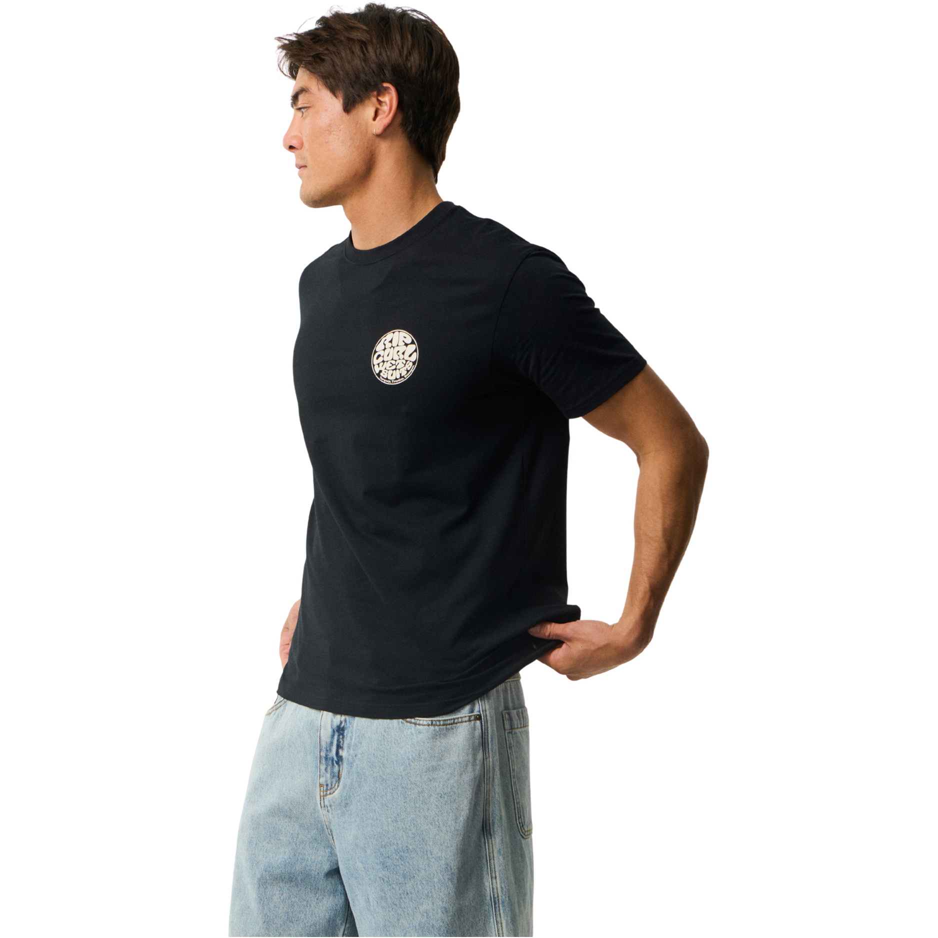 2026 Rip Curl Mens Wettie Icon T-Shirt 10VMTE - Black